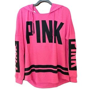 Victoria's Secret PINK Oversized Long Sleeve Hoodie Pink PINK Logo Hoodie